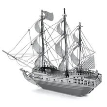 Black Pearl Sail Ship Miniature 3D Metal Model Puzzle 3D Model Building Kits Puzzle 3D Solid