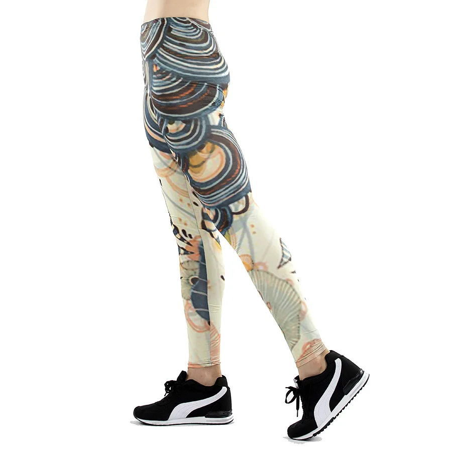 Lei-SAGLY женские сексуальные с цифровым 3d-рисунком цветочные леггинсы с цветочным узором новые модные фитнес эластичные брюки женские брюки