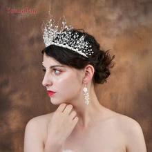 YouLaPan HP198 свадебные аксессуары для волос жемчуг горный хрусталь Свадебные украшения для волос свадебные волосы лоза ручной работы жемчужные свадебные повязки на голову