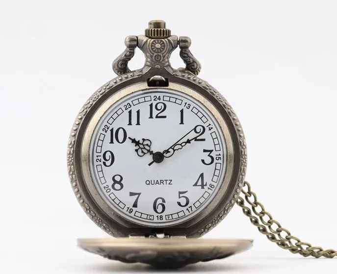 Анимация Лило и Стич цепочки для карманных часов Винтаж кварцевые карманные часы в стиле «стимпанк» кулон дети подарки Reloj De наручные часы