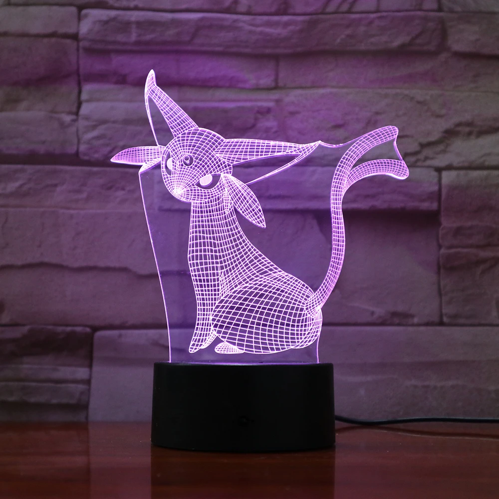 

Chaohui Lovely Pokemon Go Game Espeon 3D Lamp Kawaii Kids Night Light Visual Touch Cool Figure Children Toy Luminaria Lighting