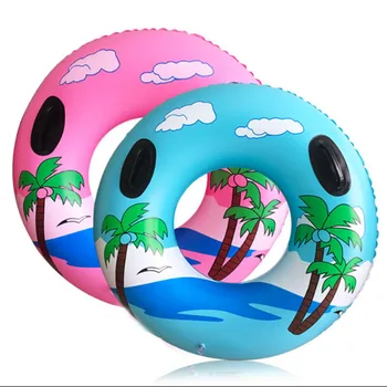 

Inflatable Swim Ring Armrest Coconut Tree Swimming Circle Inflatable Pool Float Summer Beach Swimming Tube Pool Party Holiday