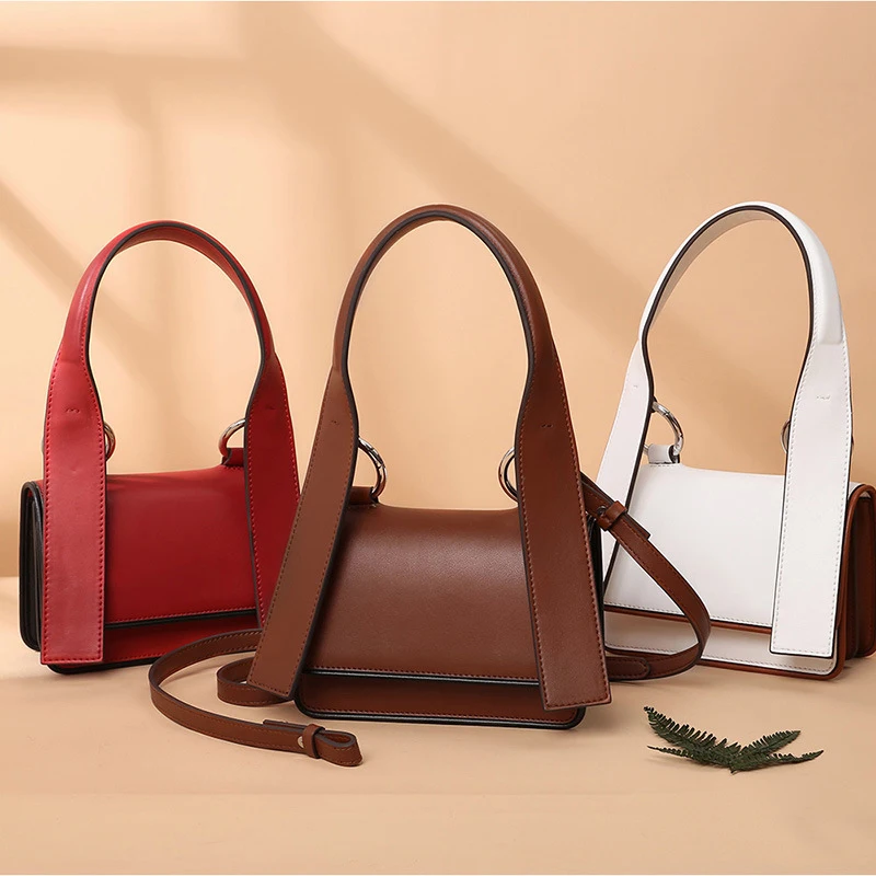

Vintage Women Genuine Leather Shoulder Bag Small Square Handbag Fashion Designer Crossbody Bags for Women Messenger Bag Female