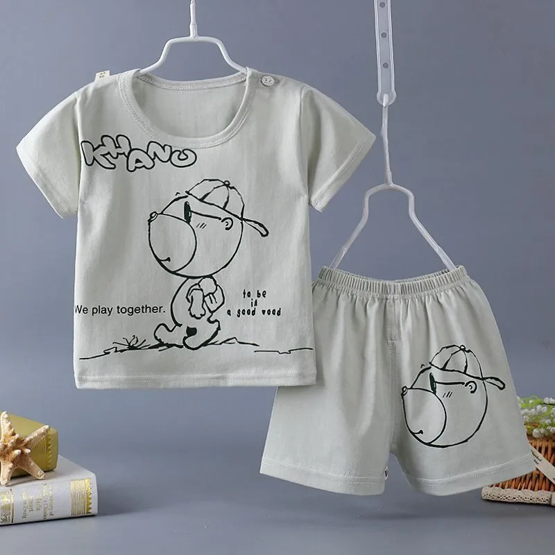 

Baby Girl Clothing Set Summer Children's Clothing Set Cartoon Short-Sleeved Shorts Baby Boy Girl Suits