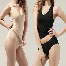 Новые пикантные Для женщин Ice Slik бесшовные Low-Cut Безрукавки для женщин U-Средства ухода за кожей шеи v-Средства ухода за кожей Шеи обе стороны носить Майки жилет Sexy нижняя одежда 3 цвета fx1015