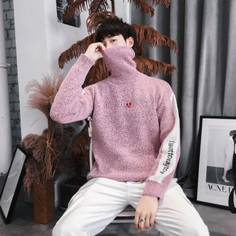 Новинка 2019 года для мужчин свитер Свободный пуловер зима осень свитеры для женщин Водолазка с длинным рукавом Sweate Модная молодежная Pulloversr