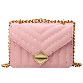 

Luxury brand square flip bag 2019 new high quality PU leather Women's Designer Handbag Wild Lock chain Shoulder Messenger Bag