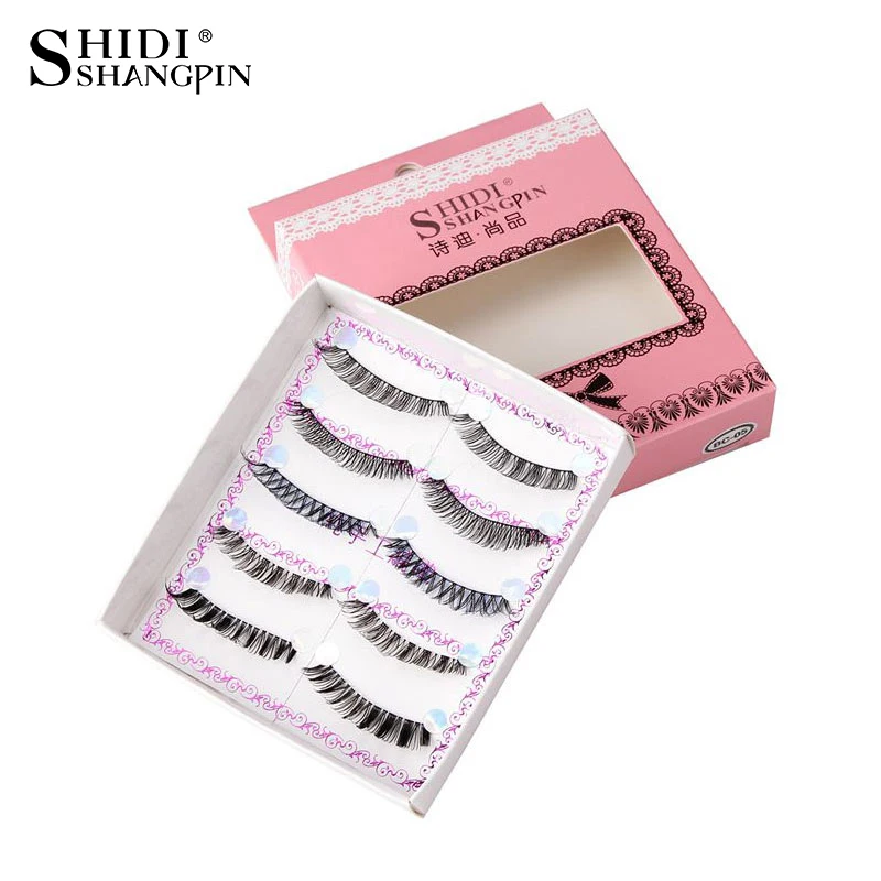 Natural Handmade 5 Pairs False Eyelashes Mix 5 Styles Brand Makeup Fake