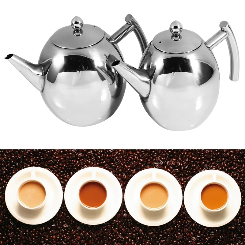 

2018 Hot Sale 1/1.5L Stainless Steel Teapot Coffee Pot Kettle With Filter Stainless Steel Large Capacity Puer Tea Bag Green Tea