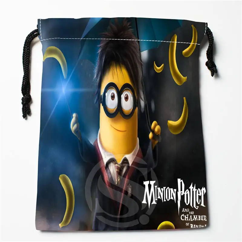 

T-240 New Cute Minions &f Custom Logo Printed receive bag Bag Compression Type drawstring bags size 18X22cm Y801Y240iy