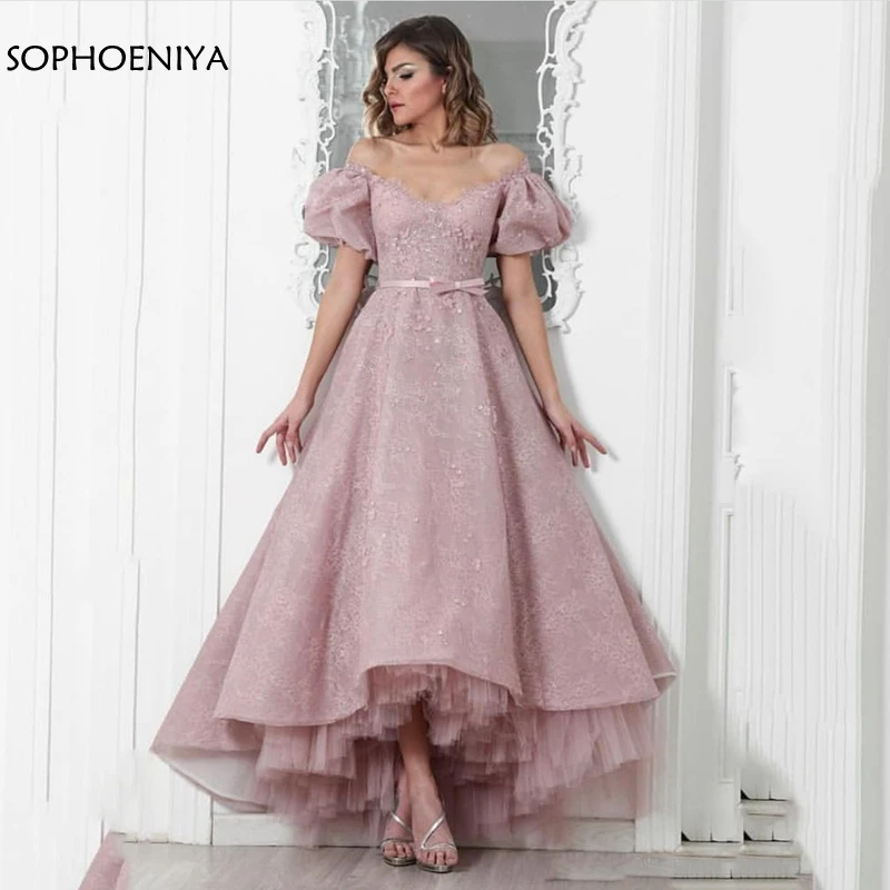 

New Arrival Sweetheart Kaftan Evening dresses Long 2019 Lace Evening gown Short sleeve Formal dress Party robe de soiree