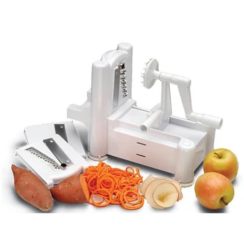 

3Blade Spiralizer Strongest Heaviest Duty VegetableSpiral Slicer,BestVeggie Pasta Spaghetti Maker Low Carb PaleoGlutenFree Meals