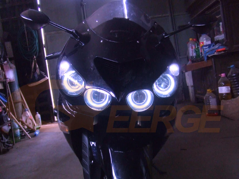 Для Kawasaki Ninja ZX14 zx14r ZZR1400 2006-2011 отличное Ультра яркое освещение COB led angel eyes kit halo кольца