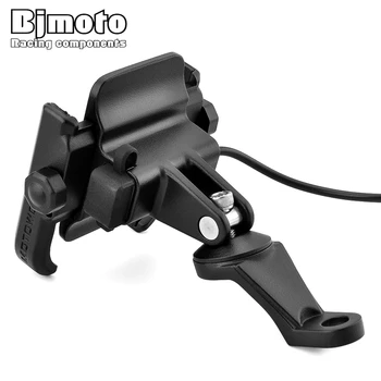 

BJMOTO Universal Chargeable Motorcycle Mobile Phone Holder For iPhone Samsung GPS Mount to Rearview Mirror Stand