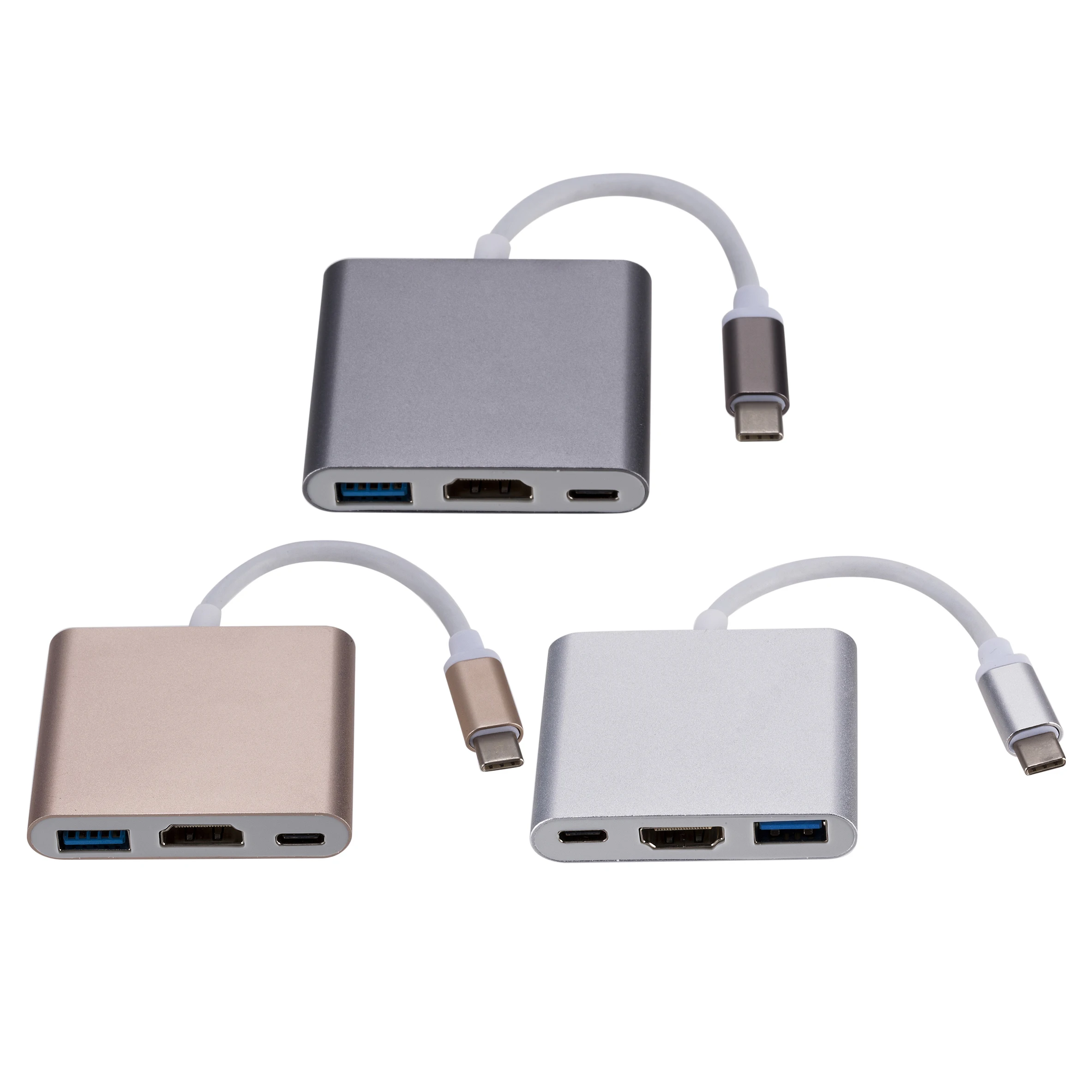 Кабель 3 в 1 Type C HDMI конвертер Usb Thunderbolt USB переходник на 4K адаптер 1080P для Samsung Huawei