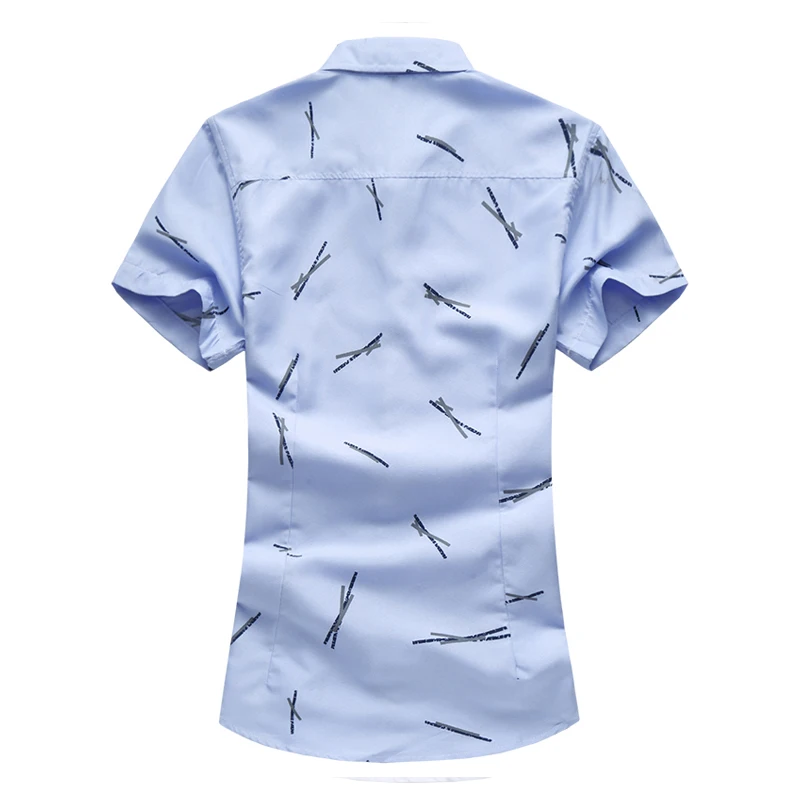 Летняя Новинка Мужская рубашка с принтом модная повседневная гавайская рубашка с коротким рукавом Мужская брендовая одежда размера плюс 5XL 6XL 7XL