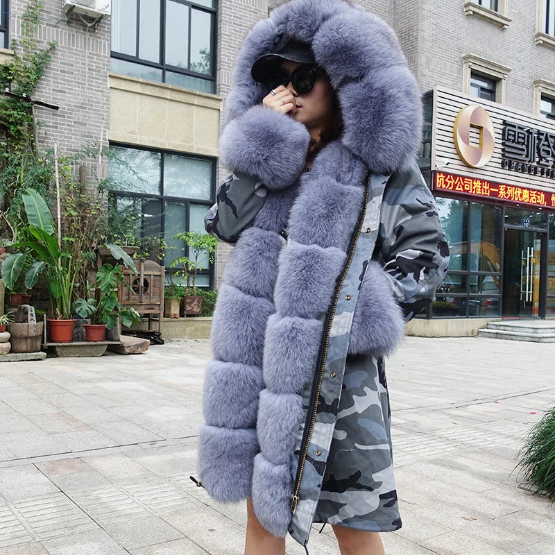 Buy YOUMIGUE Women winter warm natural large fox fur