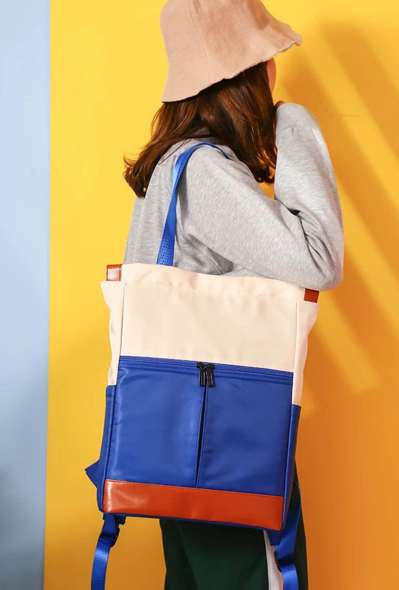 Нейлоновый водонепроницаемый 15,6 рюкзак для ноутбука женская большая вместительность Дамская ручная двойная Наплечная Сумка Женский рюкзак сумки-портфели для путешествий