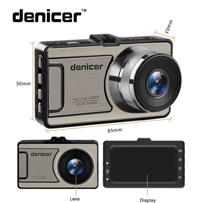 3 "Автомобильный видеорегистратор Full HD 1080P DVR 170 градусов широкоугольный