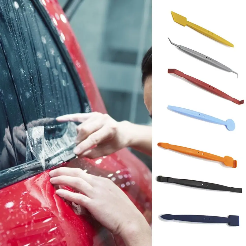 

7-Piece Car Window Sticker Trimming Edge Plug Seam Edge Trimming Tool FOSHIO 7PCS Set Car Tinting Window Tint Magnetic Squeegee