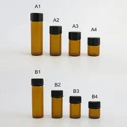 360x1 мл 2 мл 3 мл 5 мм Янтарное стекло бутылочный винт Кепки с уменьшенным горлышком черный Кепки эфирное масло образец флакон аксессуары для