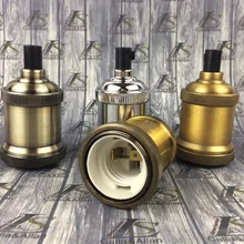 Винтажная лампа E26/27, латунная отделка, Ретро лампа Эдисона, держатель основания, DIY алюминиевая лампа, держатель