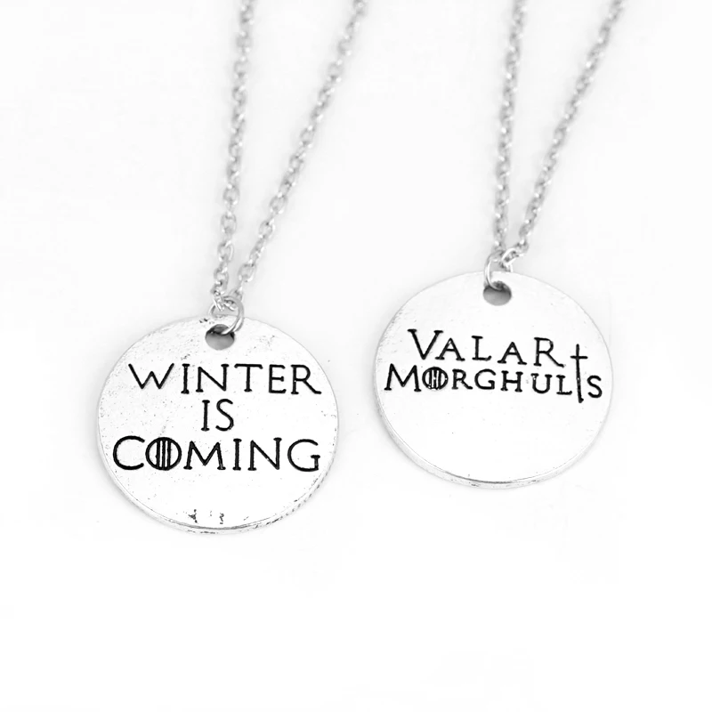 Модный фильм зима наступает & Valar Morghulis Шарм логотип ожерелье мужчин и женщин