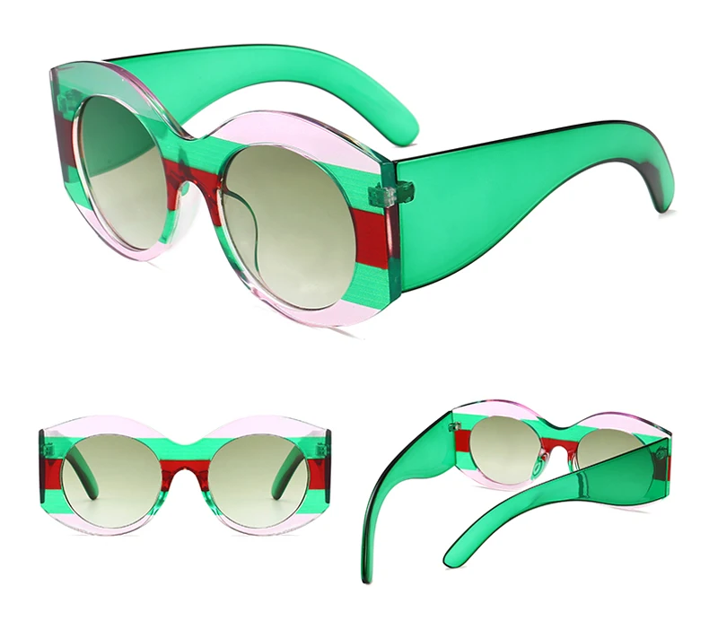 Pop Age Роскошные итальянские брендовые дизайнерские Круглые Солнцезащитные очки для женщин и мужчин ретро знаменитостей солнцезащитные очки прозрачные зеленые Lentes de sol