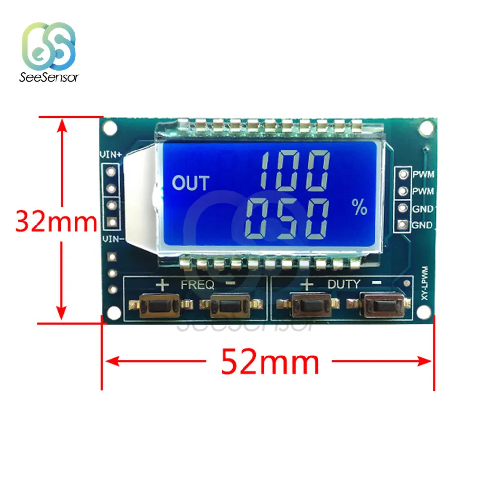 Генератор сигналов PWM частота импульсов рабочий цикл регулируемый модуль ЖК-дисплей Дисплей 1Hz-150Khz 3,3 V-30 V PWM плата Модуль гибкий кабель