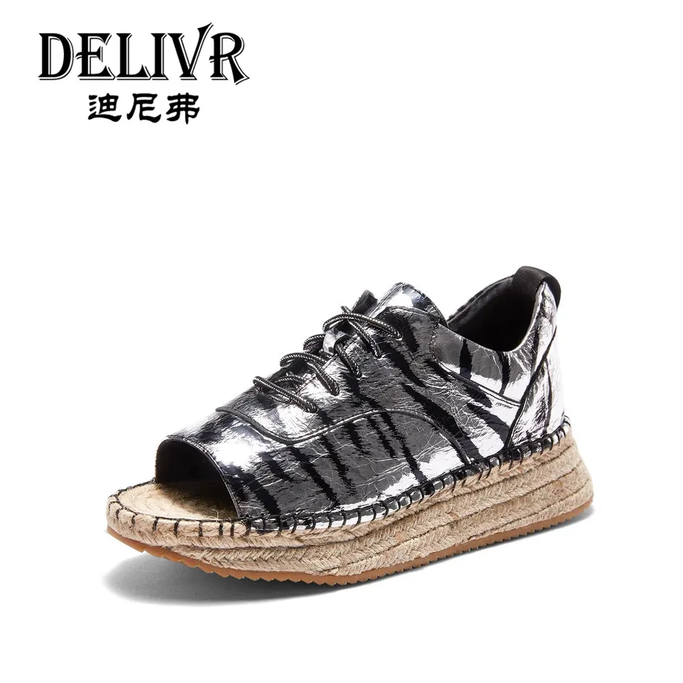 

Delivr Platform Wedge Sandal Woman Womens Sandals Summer Peep Toe Genuine Leather Fashion Thick Sole Schoenen Vrouw Sandalen