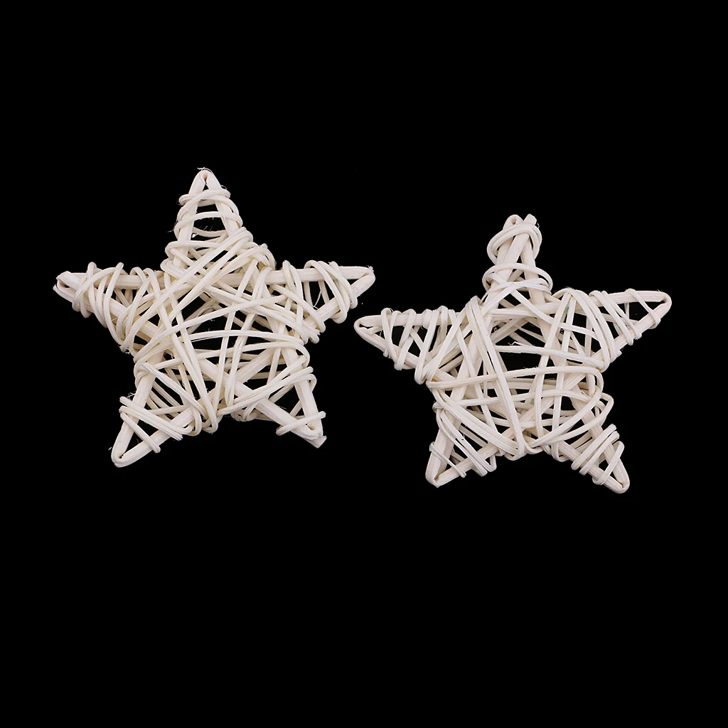 5/6pcs Vine Natural Star Shape Rattan Wicker Ball Christmas Tree Ornament for Home Table Ornament Garden Wedding Party Decor 7cm