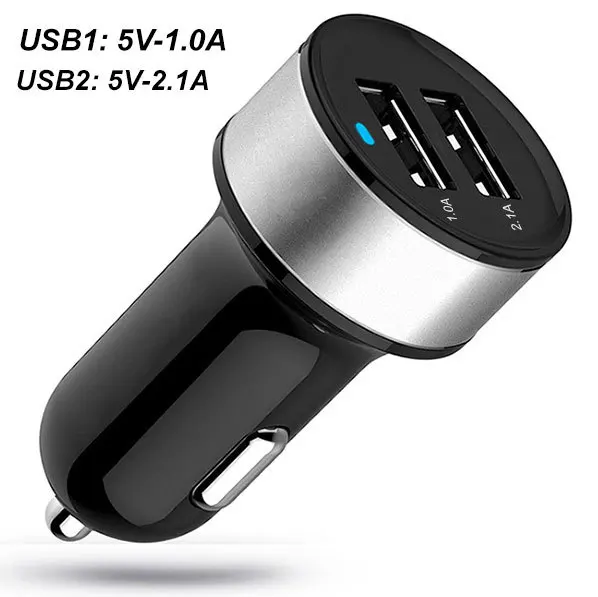 Usb car charger 12 24V automotive battery charger Car 12V to 5V 2.1A,1A