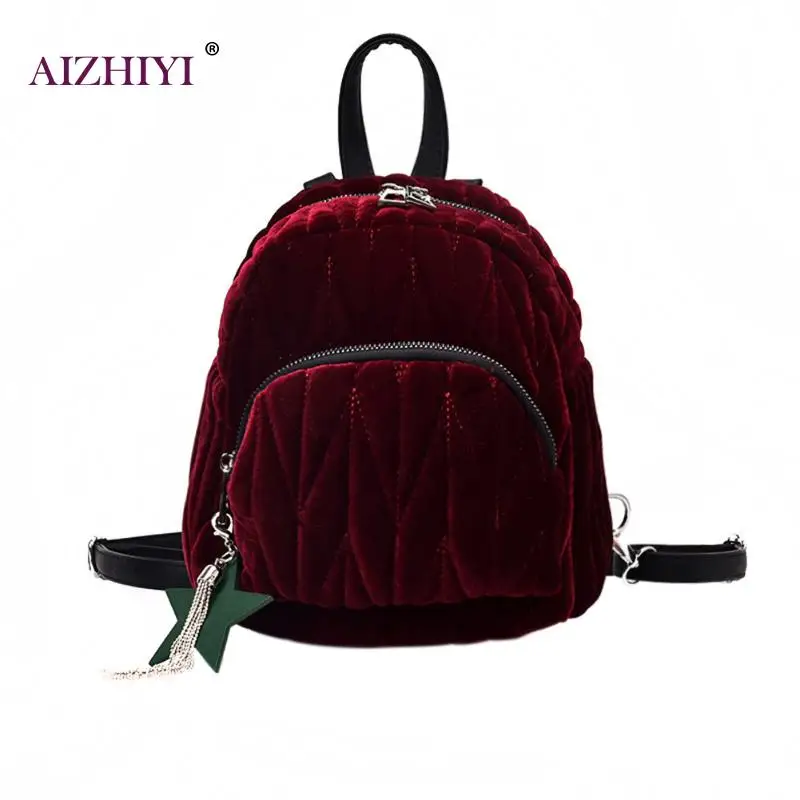 

Women Mini Velvet Backpack Autumn Backpacks Female Mochila Escolar New Preppy Style Travel Rucksack School Bag for Teenage Girls