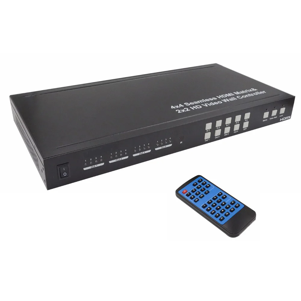 PUZHIJIE PZJ SMX44 2x2 видеостена 4x4 бесшовный HDMI матричный коммутатор процессор 1080P HD