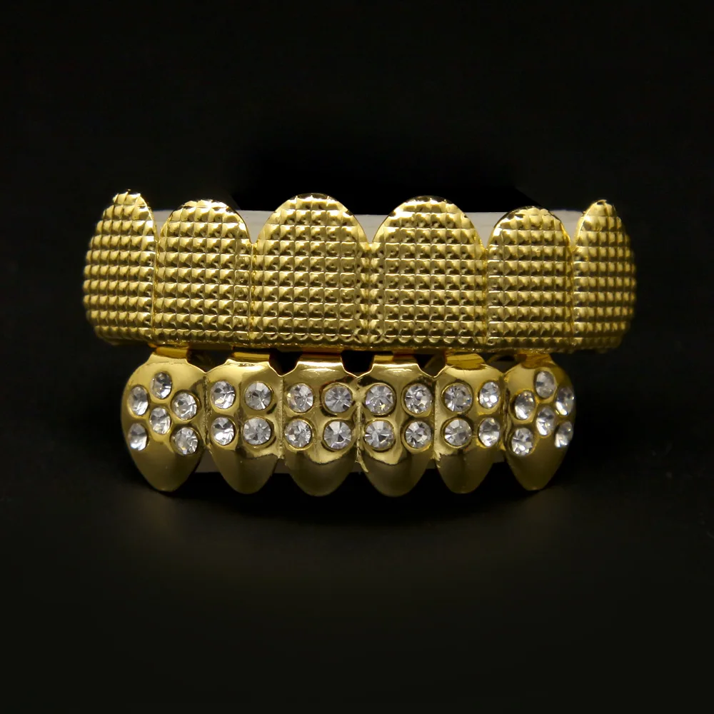 Hot Selling Gold Grillz Top & Bottom Teeth Combo High quality big
