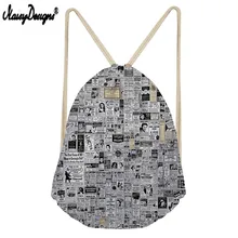 Noisydesigns газетный принт на заказ переносная сумка на шнурке Мужская обувь сумка Женская дорожная сумка для мальчиков модные порты рюкзак