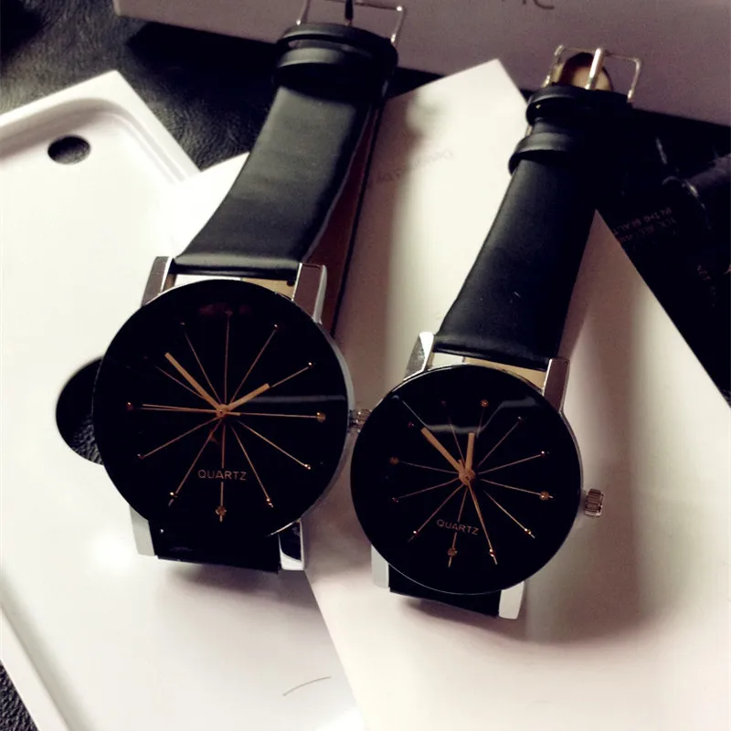 

Couple Watch Relogio Feminino Women's Analog Quartz Dial Hours Men's Watch Leather Watches Reloj Mujer Round Clock Ladies Gift