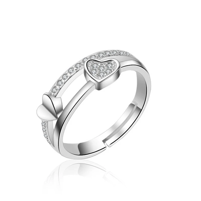 Новые модные кольца для влюбленных пар в форме сердца, элегантные блестящие кольца со стразами, свадебные кольца для женщин и мужчин, романтические ювелирные изделия, подарок