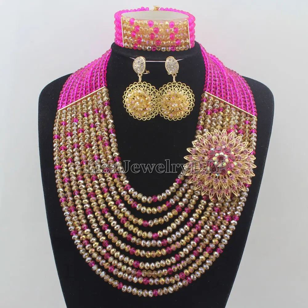

Exclusive African Beads Jewelry Set Handmade Wedding Jewelry Set Christmas Jewelry Gift Free Shipping HD6811
