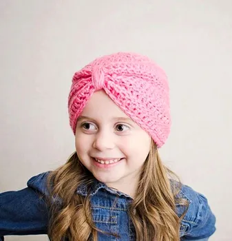 

2017 New Crocheted Hat Popular Infants Toddler Knot India Cpas Headband Girls Boys Knitted Headwear Besnies Photo Props