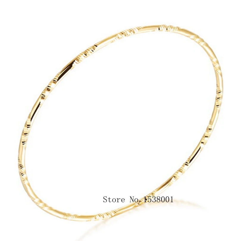 Резной простой жёлтый золотистый женский браслет 60 мм|women bangles|gold womens banglewomen gold