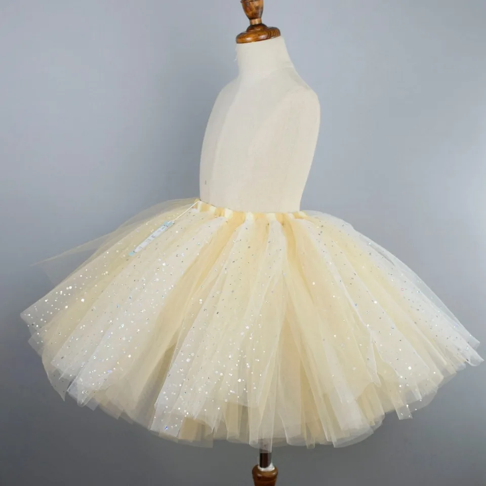 Gold Glitter Fluffy Tutu Skirt for Girls Baby Birthday Party Costume Kids  Flower Tulle Tutus Newborn-12Y Cake Smash - AliExpress 1501