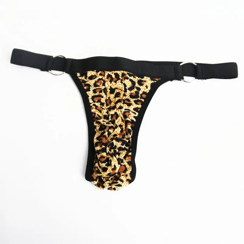 Men Stretch Thong Underwear Plush Sexy Strong Man O ring g-strings leopard Pant Bandoge Adult Game Roleplay