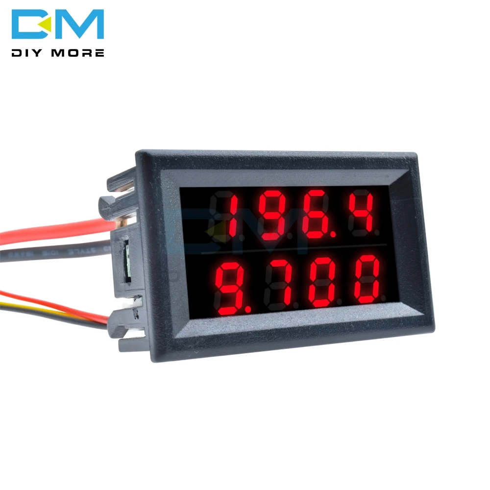 

0.28" Dual LED Display 4 Bit 0.28 Inch Digital Ammeter Voltmeter Car Voltage Current Meter DC 0-200V 10A 5 Wire Module Red+Red