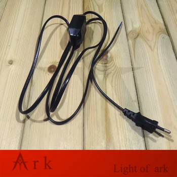 

European VDE Approval 1.8M EU Black Cable with 2 Round pin Plug online Dimmer Switch Wire for Table/Floor Lamp