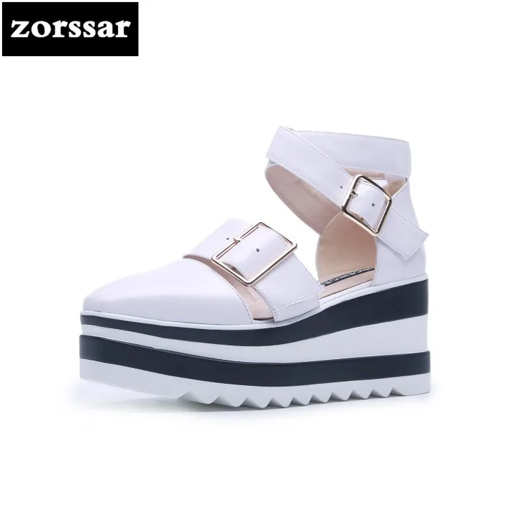 

{Zorssar} Women Sandals Summer 2018 Platform Sandals High Heels Shoes Ankle Strap Ladies Wedges Sandals Casual Footwear