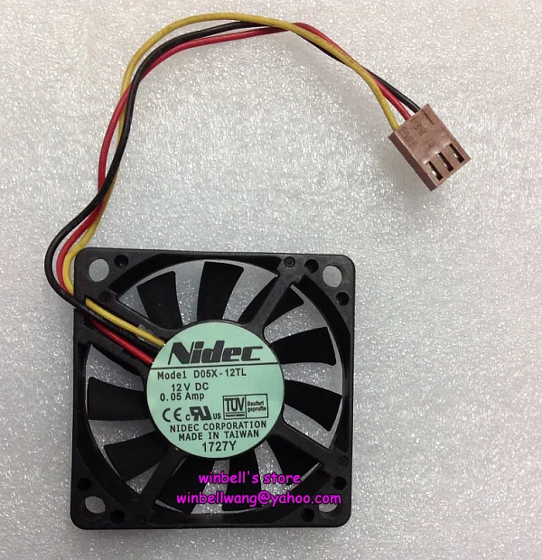 

Brand new and original Nidec D05X-12TL 5010 5cm fan 12V 0.05A 3wires,in stock ~