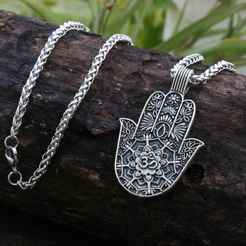 

1pcs Hamsa Pendant,Yoga Buddhism neckalce Mandala flower om jwelry Buddha Aum symbol Protection and luck symbol