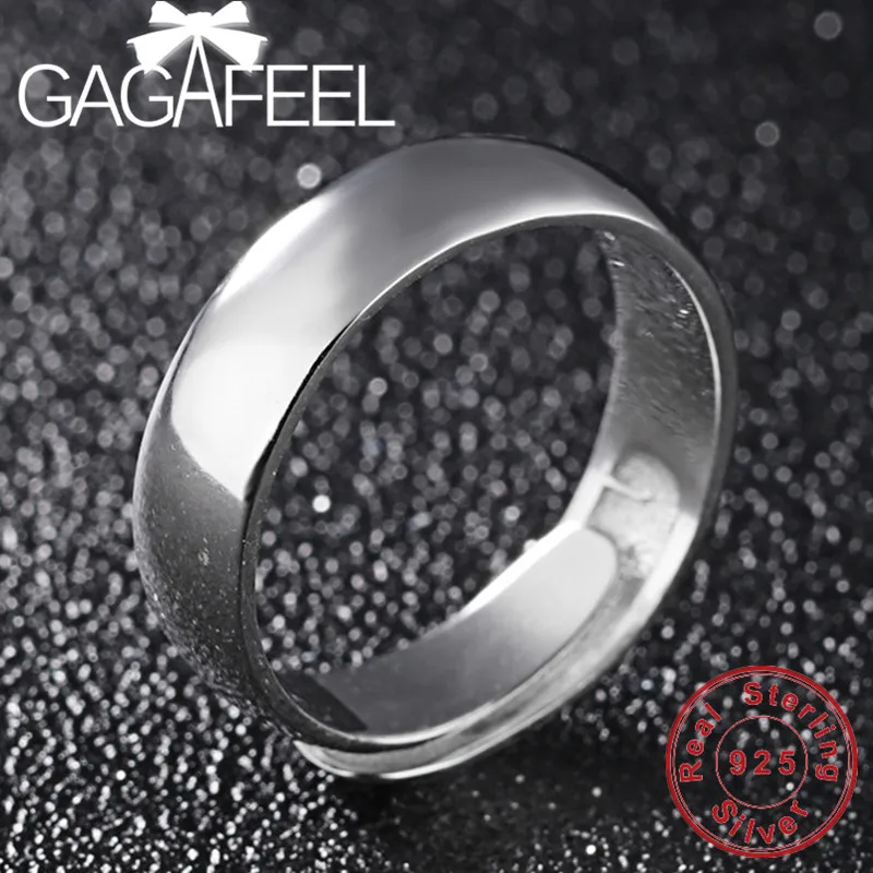 GAGAFEEL для мужчин ювелирные изделия из натуральной 925 пробы Серебряное кольцо тонкой гладкой открытый дизайн изменение размера 3 типа ширина поверхности Свадебные Bijoux