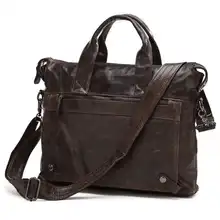 Maxdo High Quality Vintage Black / Coffee Real Genuine Leather Men Bag Briefcase Cowhide Portfolio Men Messenger Bags #M7120